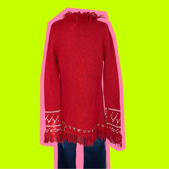 Y2K Vtg Boho Fringe Cardigan ASO Mary kate and Ashely Olsen - Picture 3 of 5